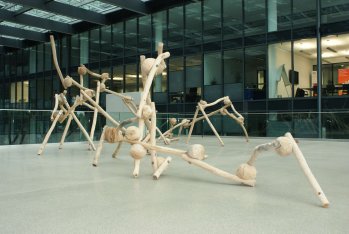 Q202-AtelierRundgang 2013, Ausstellung im Rivergate. Objekt, Roman Spieß.  
